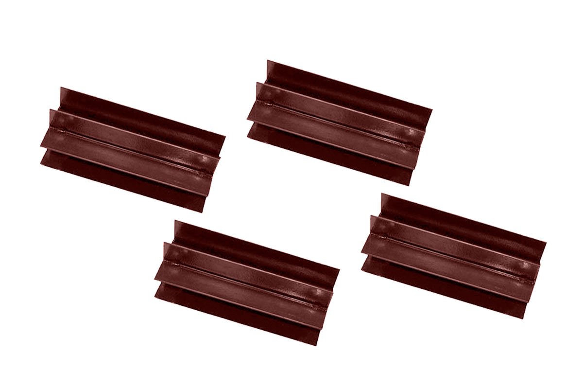 Угловой элемент Holzhof металл коричневый 90 градусов для грядок ДПК 450*35мм (комплект 4шт)